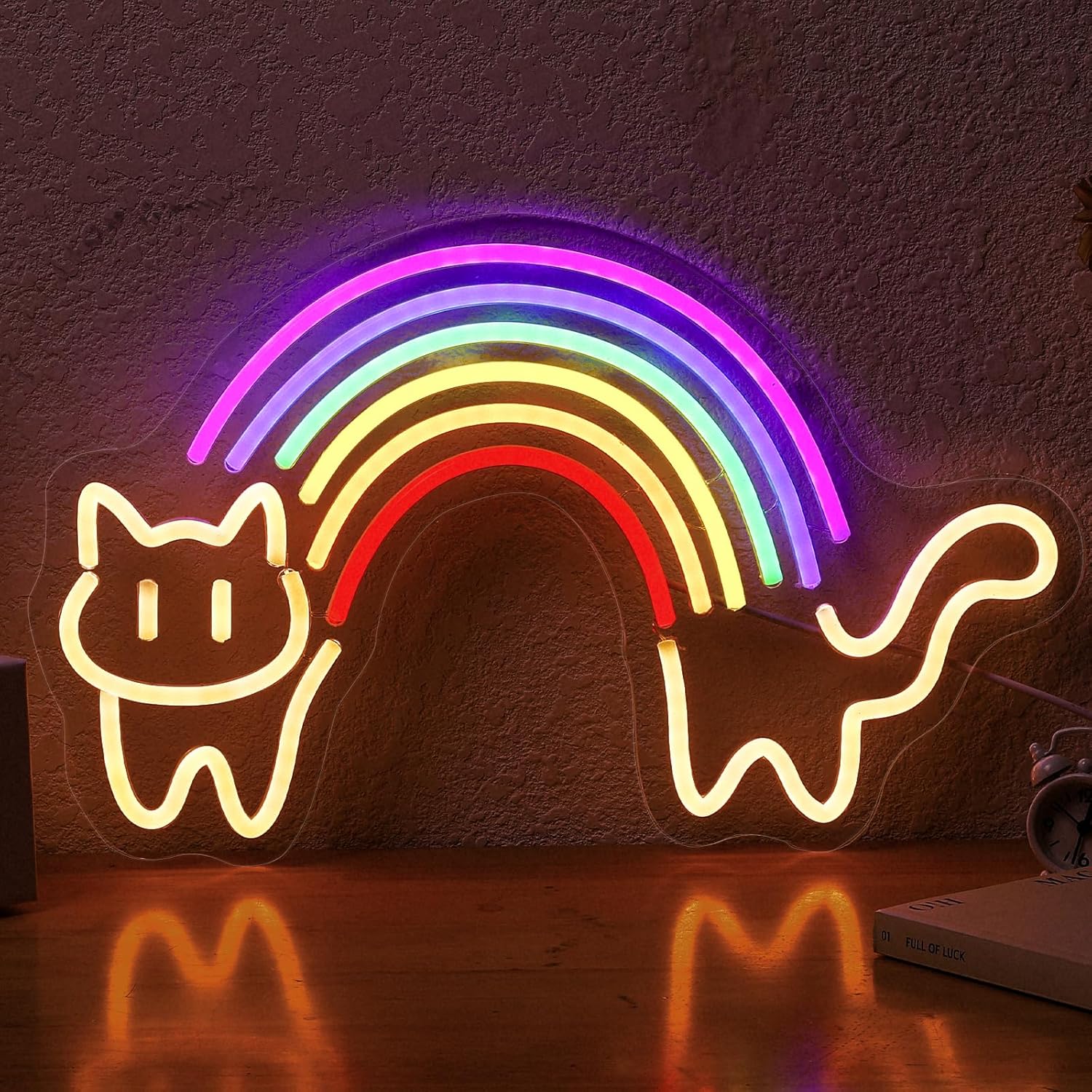 무지개 고양이 네온사인 귀여운 고양이 네온 조명 USB - Baby Nursery Wall Lights 리뷰 및 가격