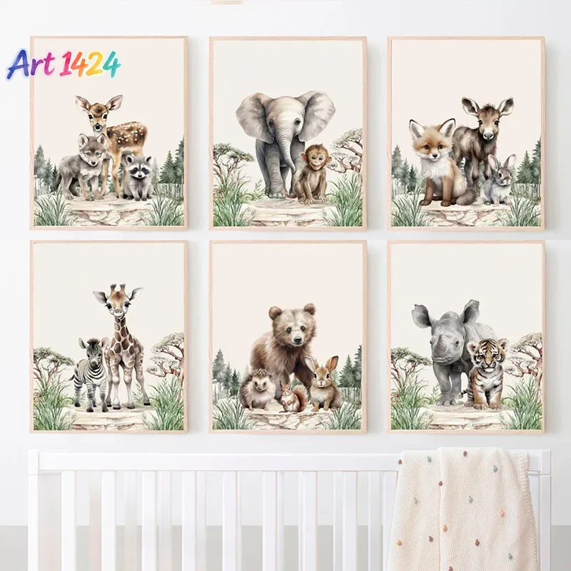 1개(액자 없음) 코끼리, 기린, 곰, 여우, 사슴 그 - Baby Nursery Frames 리뷰 및 가격