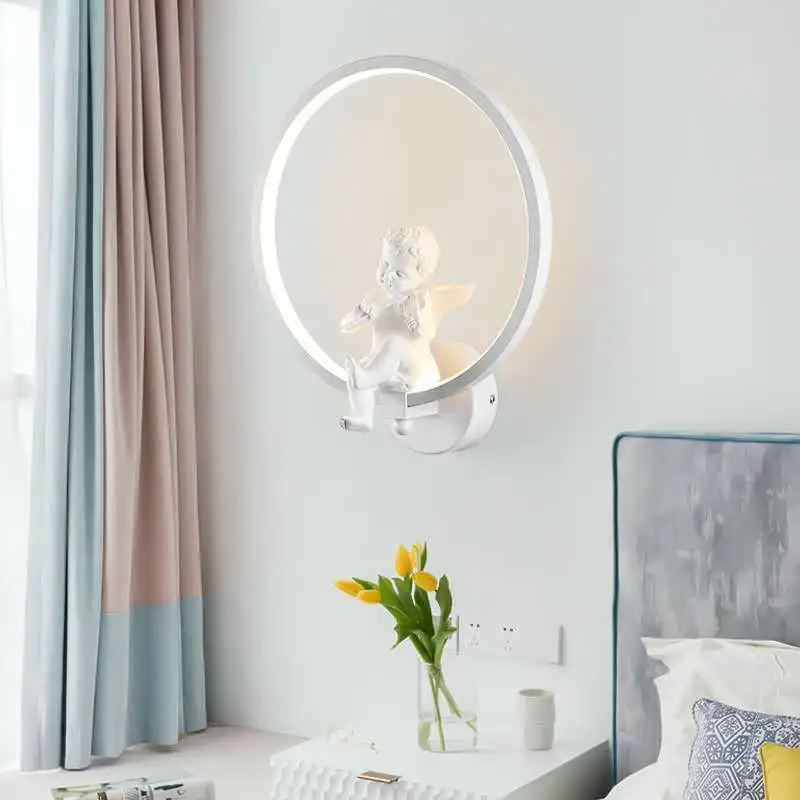 북유럽 따뜻한 천사 벽 램프 현대 거실 침실 복도 창조 - Baby Nursery Wall Lights 리뷰 및 가격
