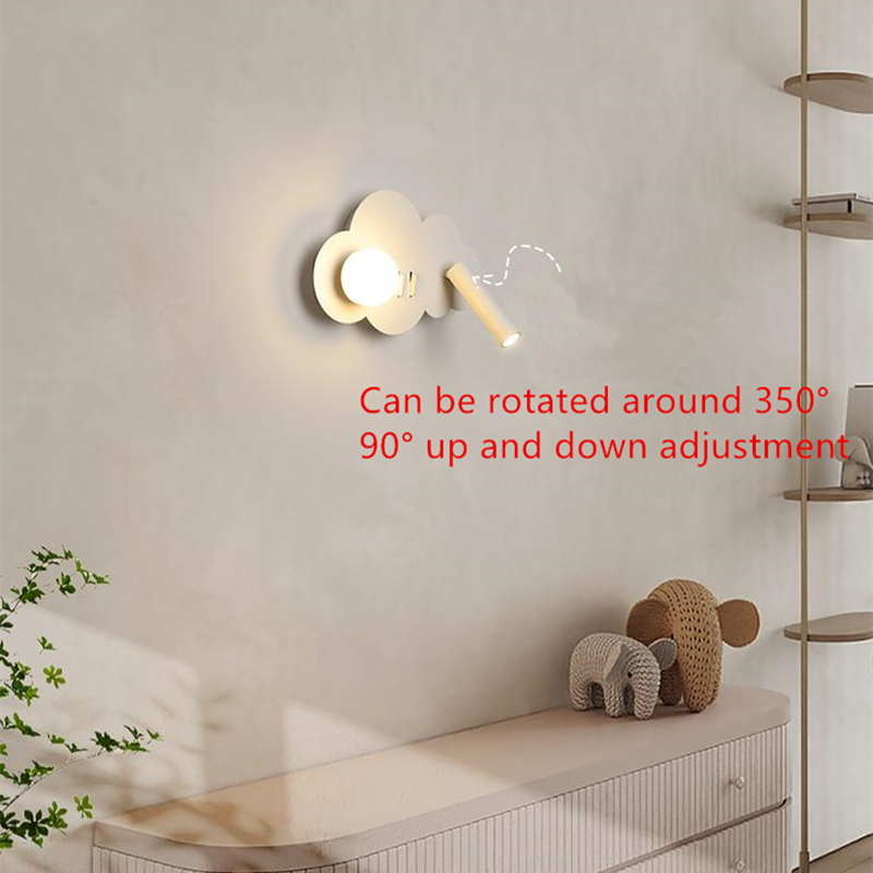 스위치가있는 구름 침실 벽 램프 거실 배경 장식 램프  - Baby Nursery Wall Lights 리뷰 및 가격