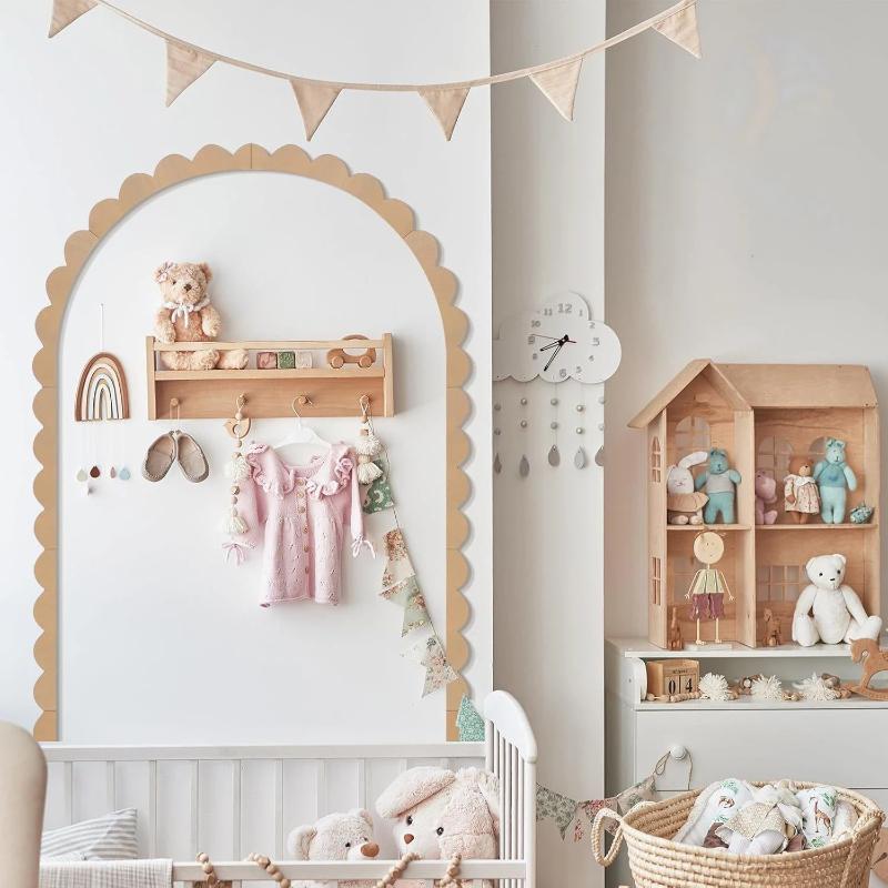 나무 벽 아치 장식 DIY 미완성 목재 프레임 스캘럽  - Baby Nursery Frames 리뷰 및 가격
